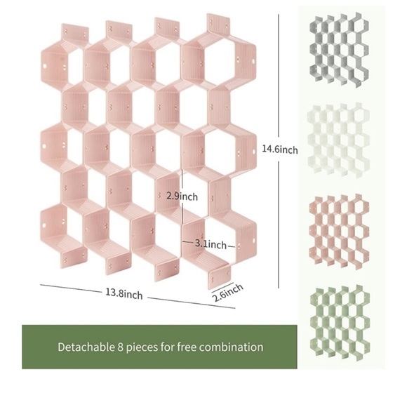 NEW Honeycomb drawers organizers gray 30 pieces - Picture 2 of 10